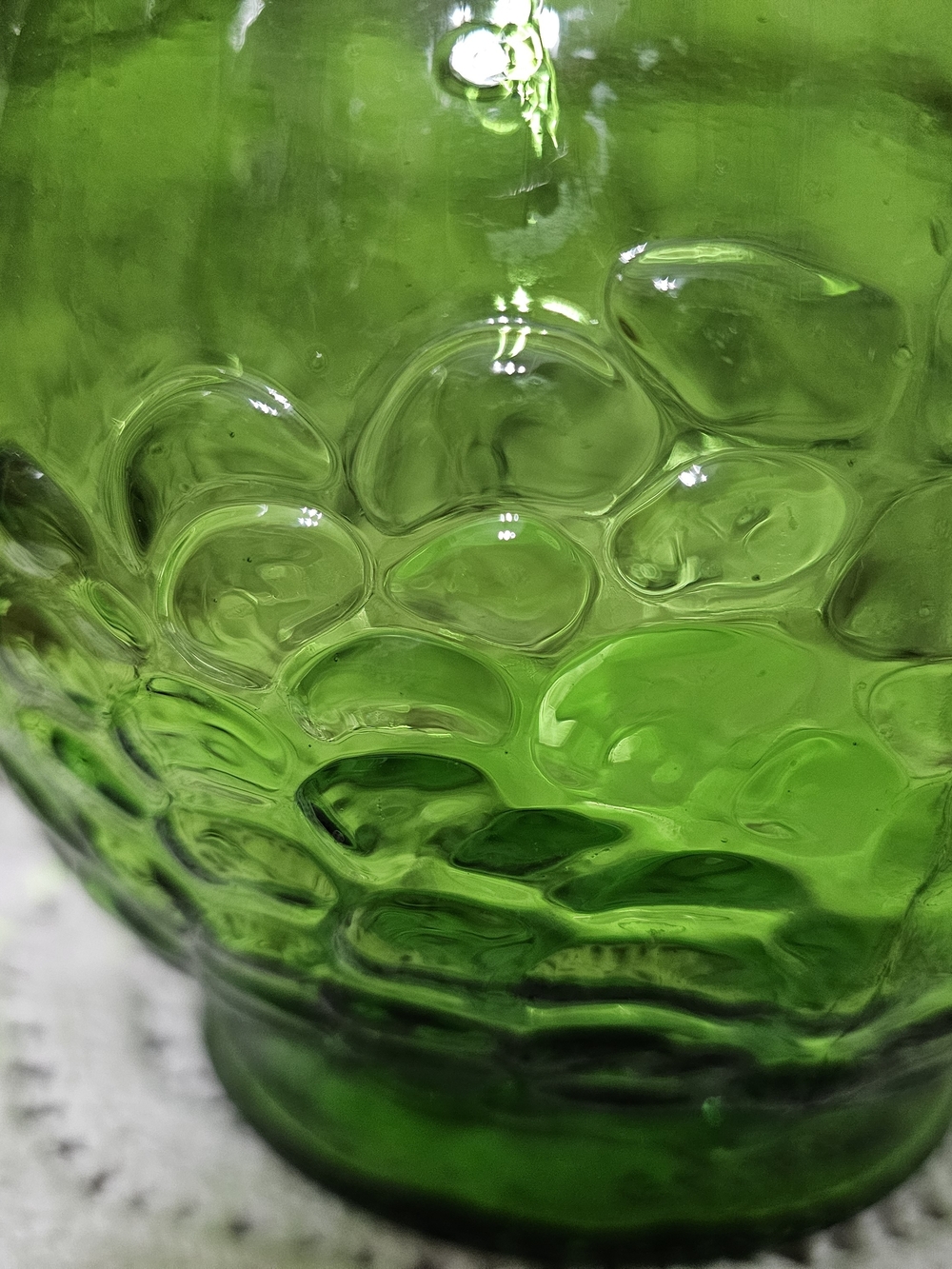 Green Textured Glass Bottle Vase - Picture 2 of 8